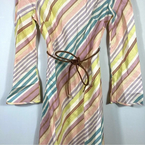 *SOLD* Zimmermann Halliday Stripe Bias Cut Long Sleeve Linen Maxi Dress US 8 NWT - Picture 12 of 15